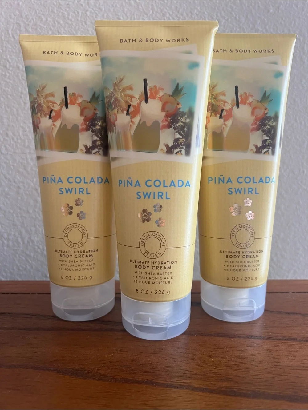 Bath & Body Works Piña Colada Swirl Ultimate Hydration Body Cream, Set of 3, New